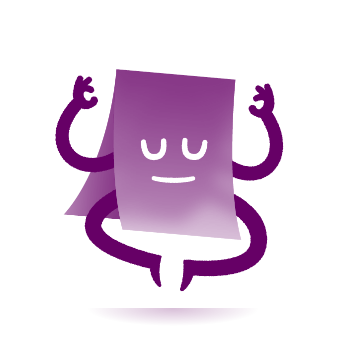 The Vinyl Cache mascot is meditating.